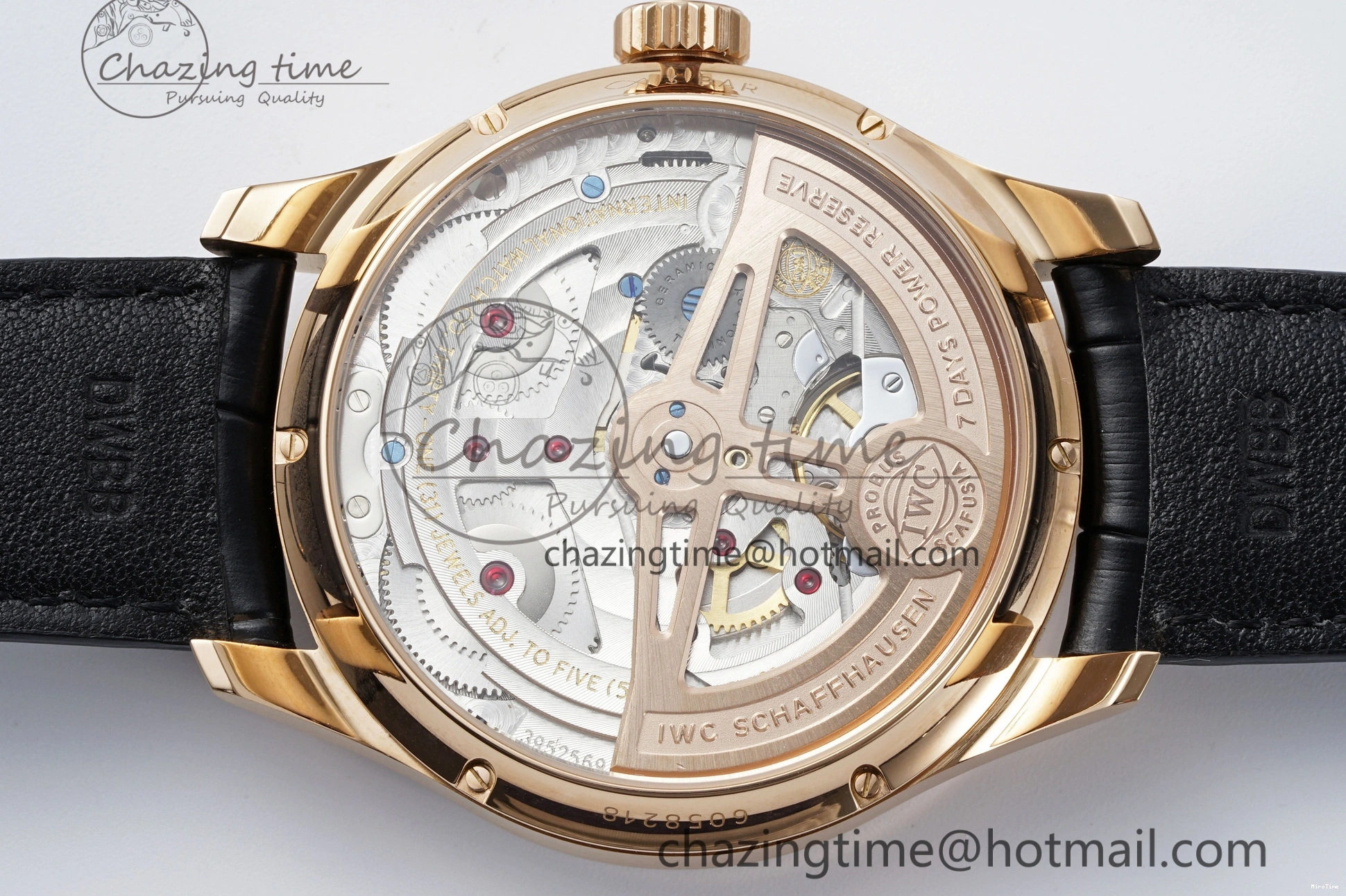 MIROTIME 1222 Portugieser Perpetual Calendar RG 5033 APSF 1:1 Best Edition White Dial on Black Leather Strap A52610 Clone TechFriendly 7043